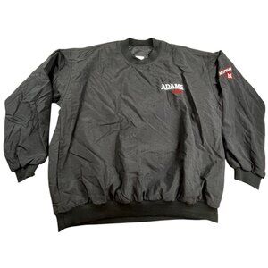 Unique Sales Co Crewneck Mens Medium Black Nylon Adams USA Pullover Made USA Y2K